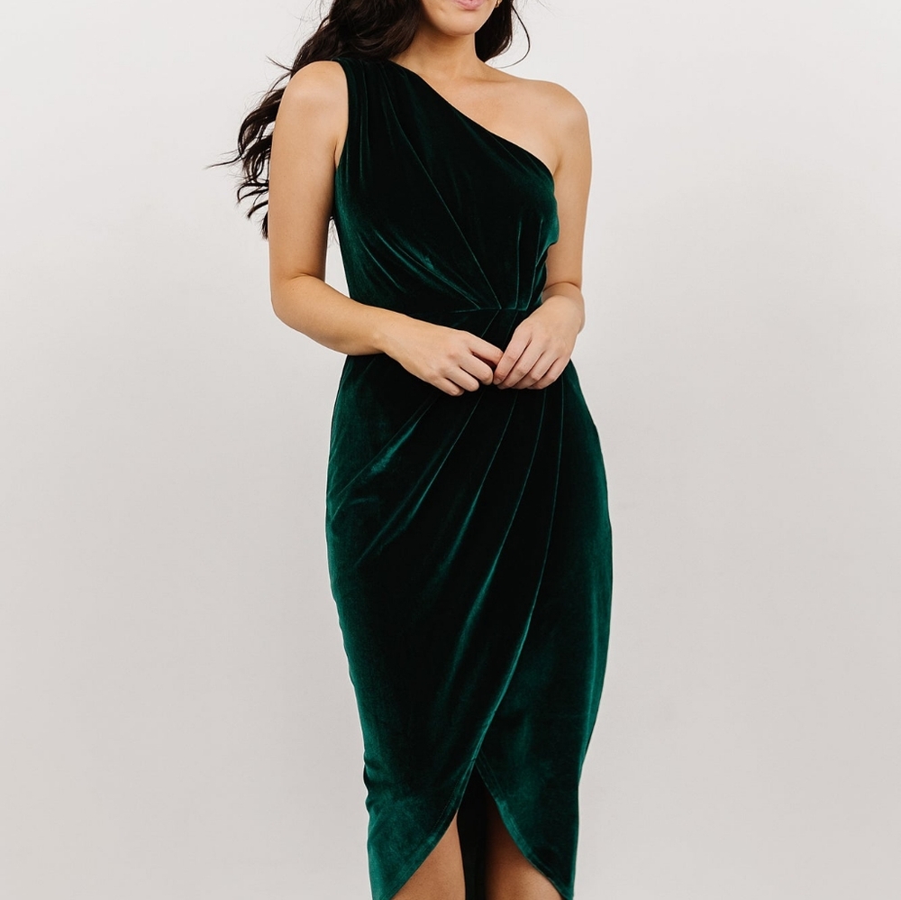 NWT*One-shoulder Velvet Dress